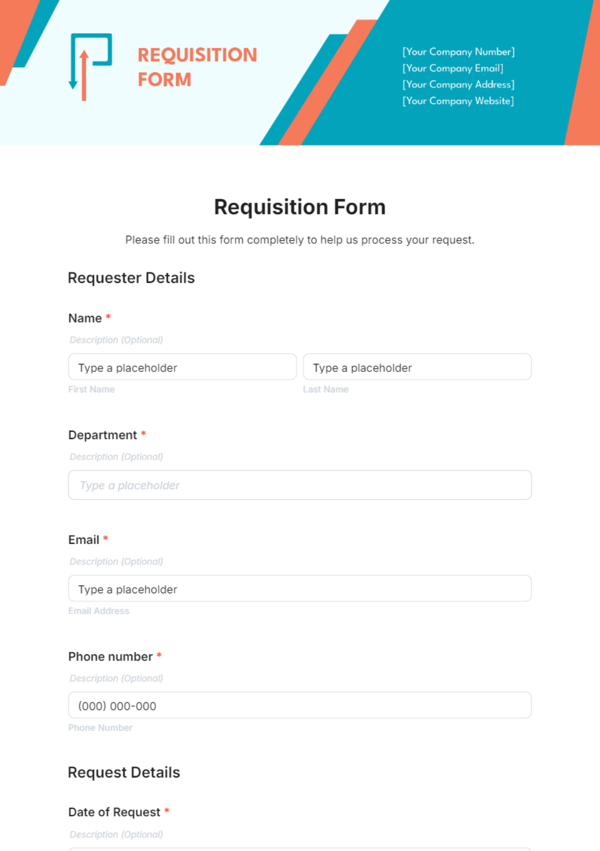 Free Requisition Form Template