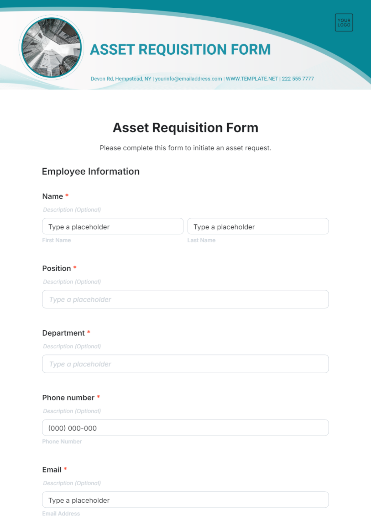 Asset Requisition Form Template - Edit Online & Download