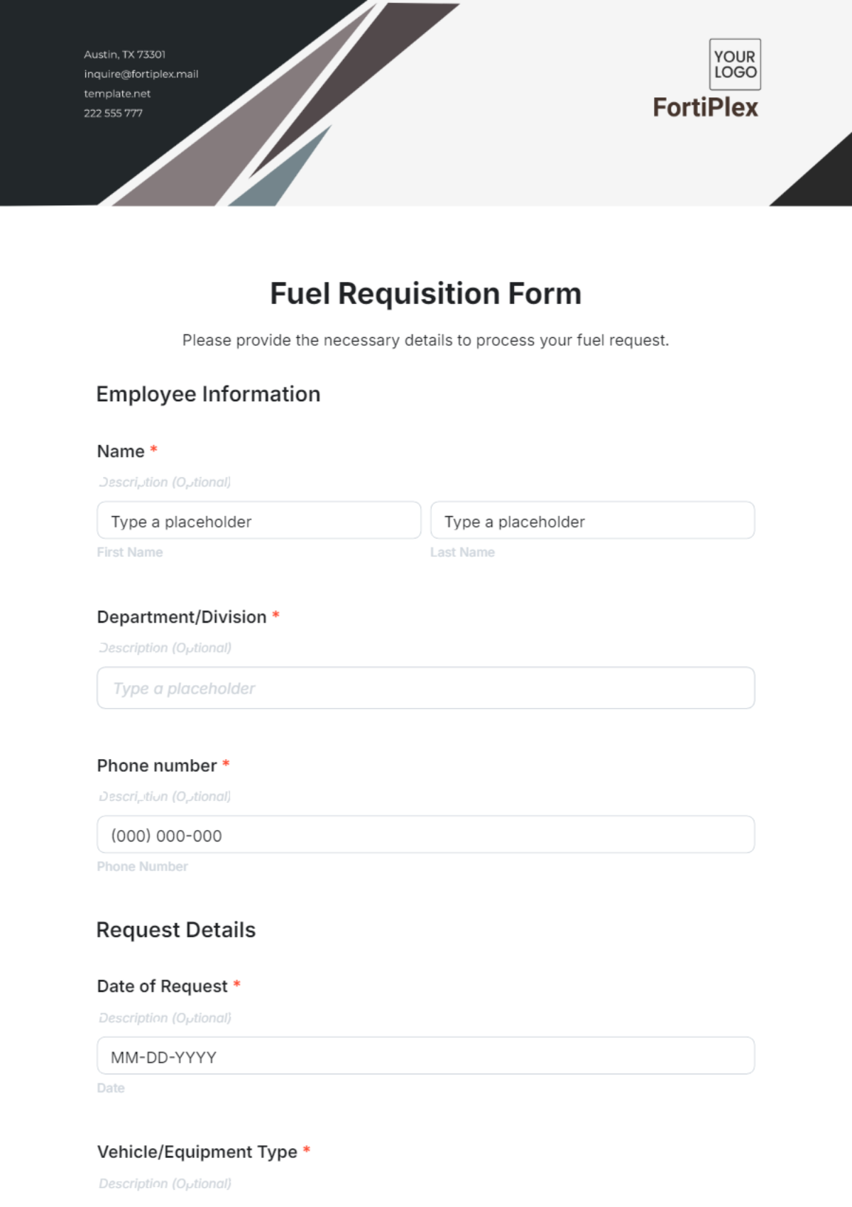 Fuel Requisition Form Template - Edit Online & Download