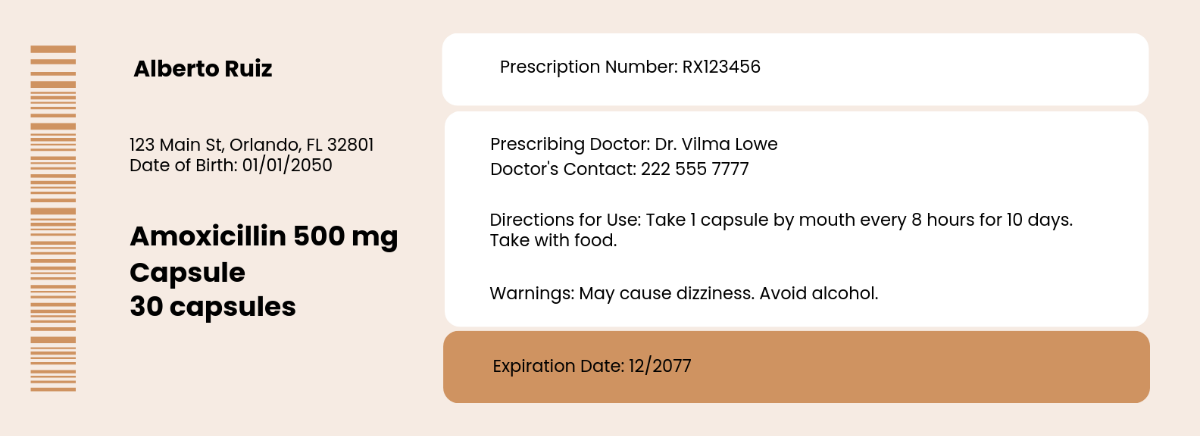 Prescription Label Template - Edit Online & Download