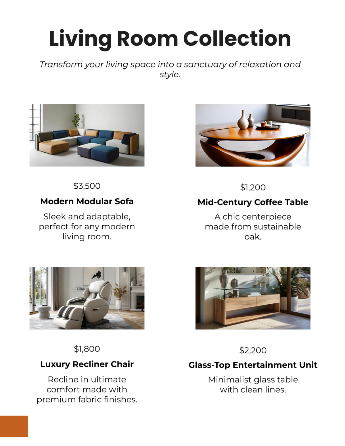 Free Furniture Store Catalog Template to Edit Online