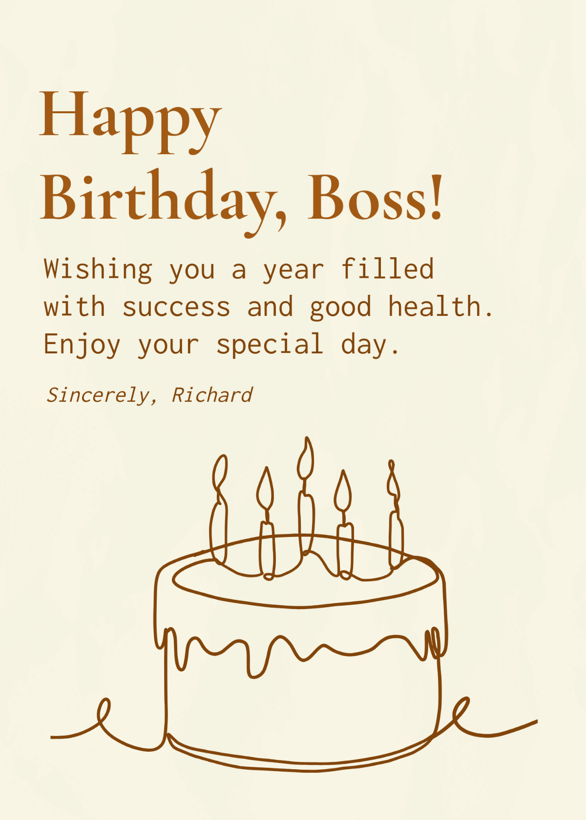 Birthday Greetings for Boss