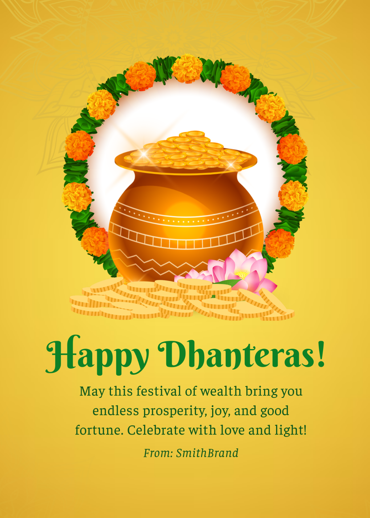 Free Happy Dhanteras Message Template