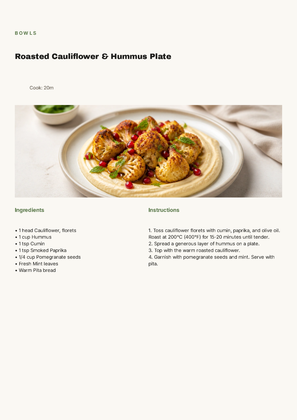 Free Vegan Cookbook Template to Edit Online