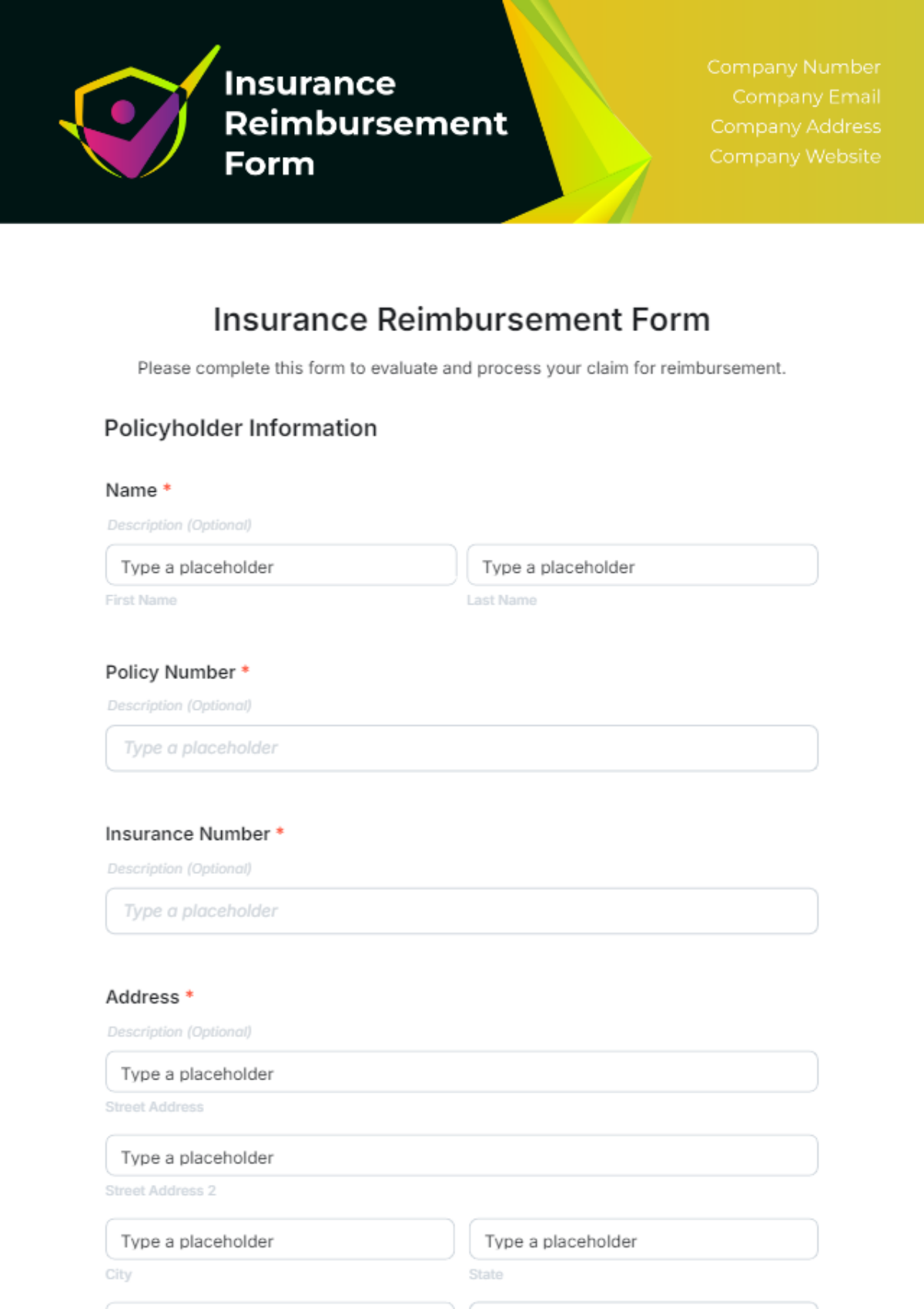 Insurance Reimbursement Form Template - Edit Online & Download