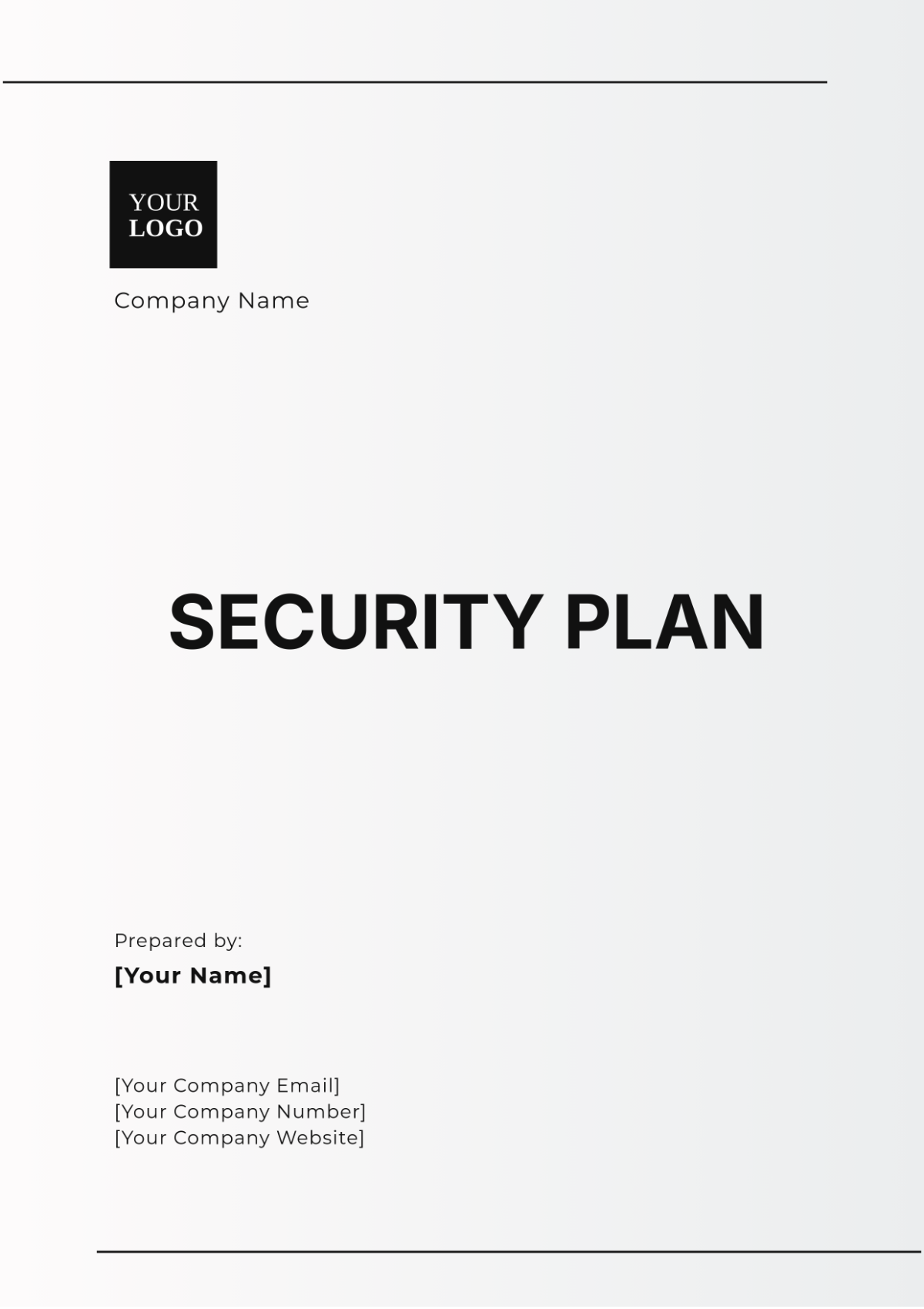 Security Plan Template - Edit Online & Download