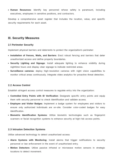 Free Physical Security Plan Template to Edit Online