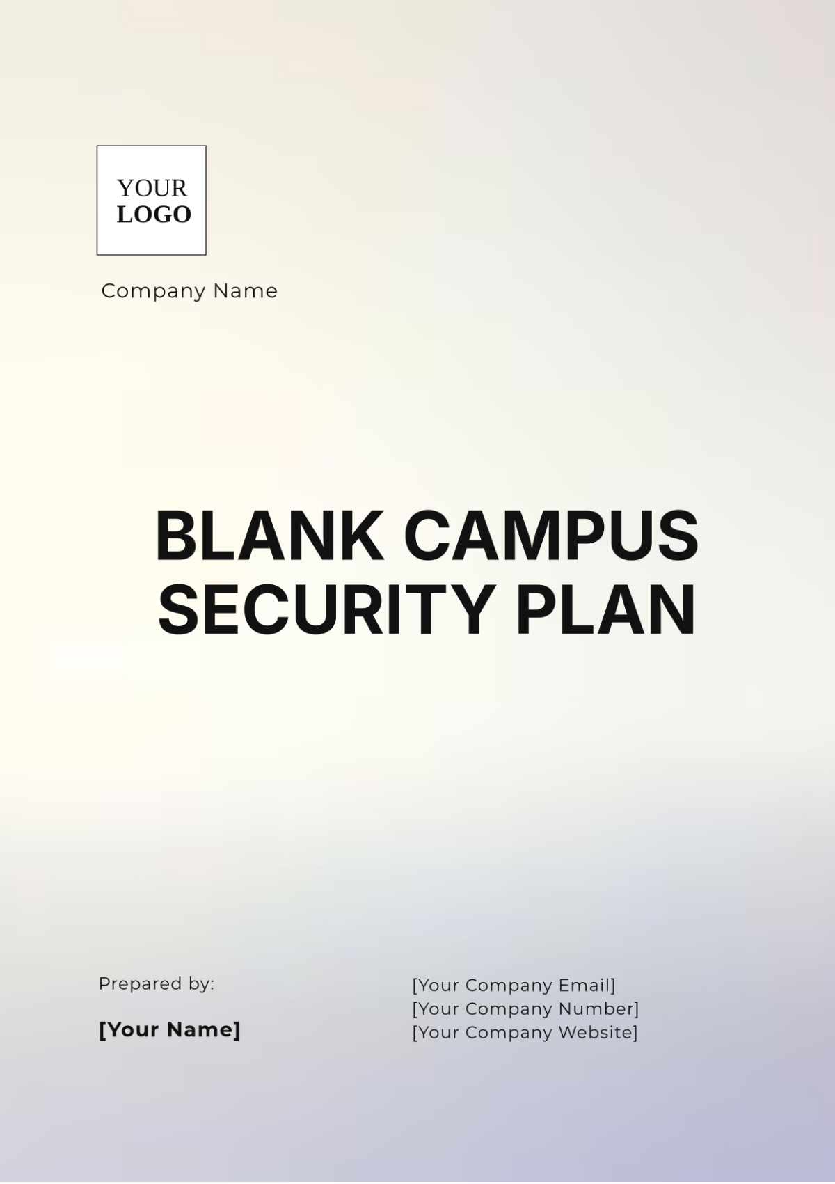 Blank Campus Security Plan Template - Edit Online & Download