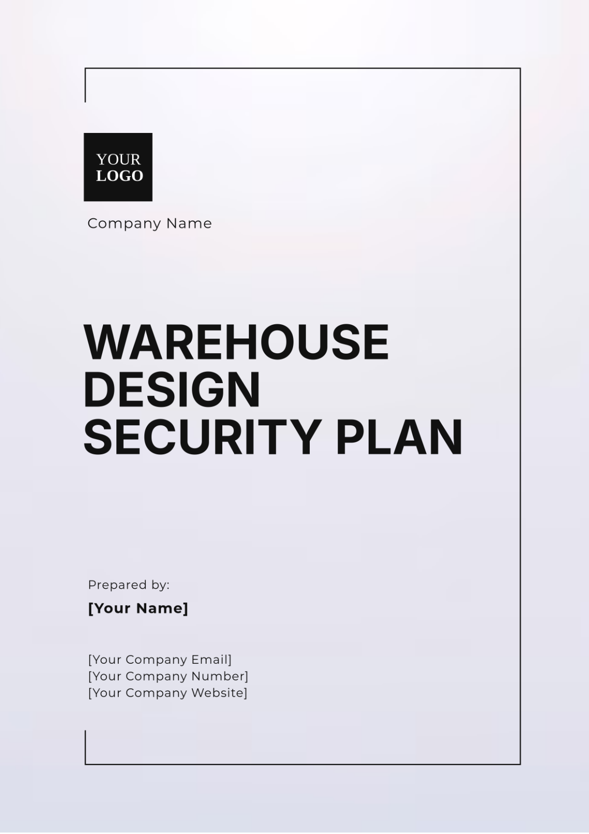 Warehouse Design Security Plan Template - Edit Online & Download