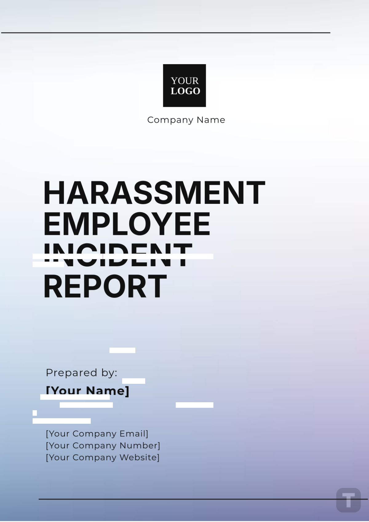 Harassment Employee Incident Report Template - Edit Online & Download