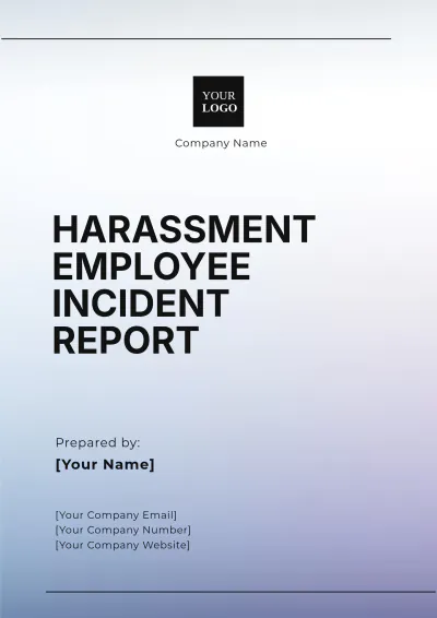 Free Harassment Employee Incident Report Template to Edit Online