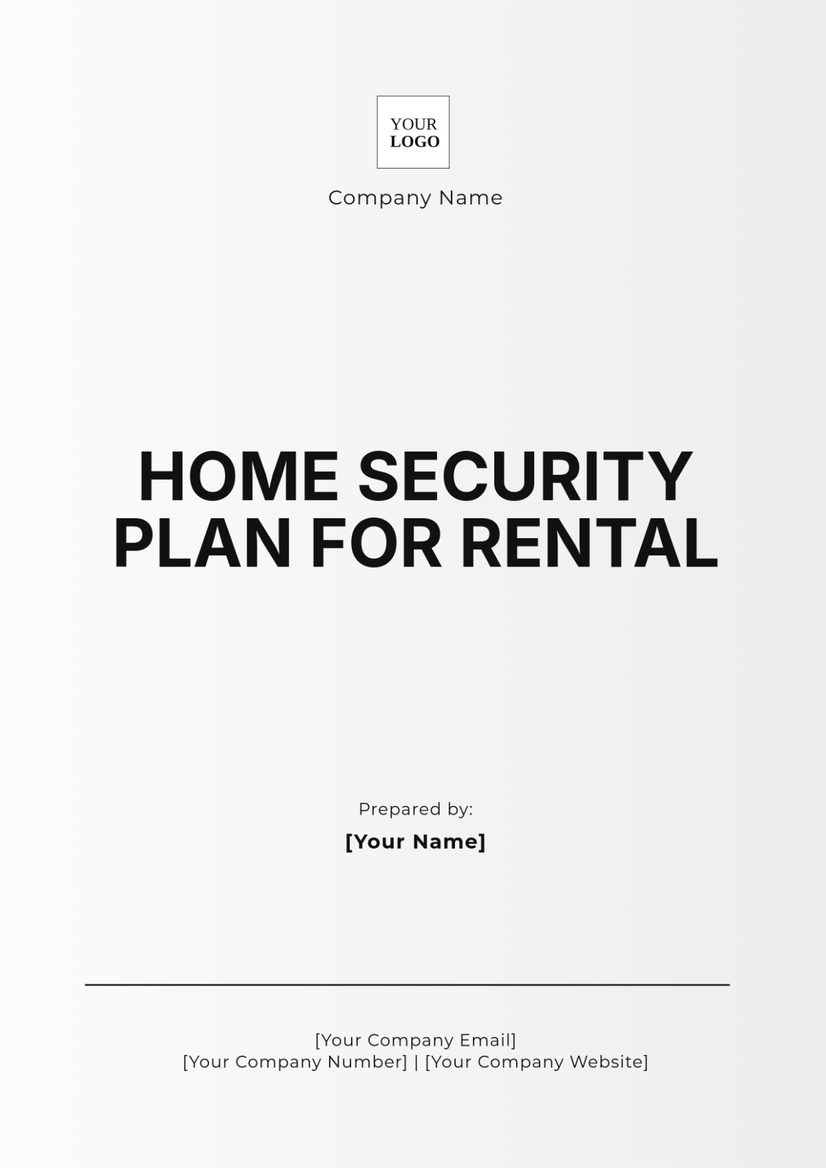 Home Security Plan for Rental Template - Edit Online & Download