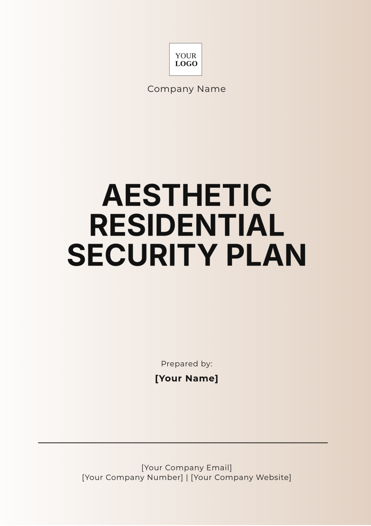 Aesthetic Residential Security Plan Template - Edit Online & Download