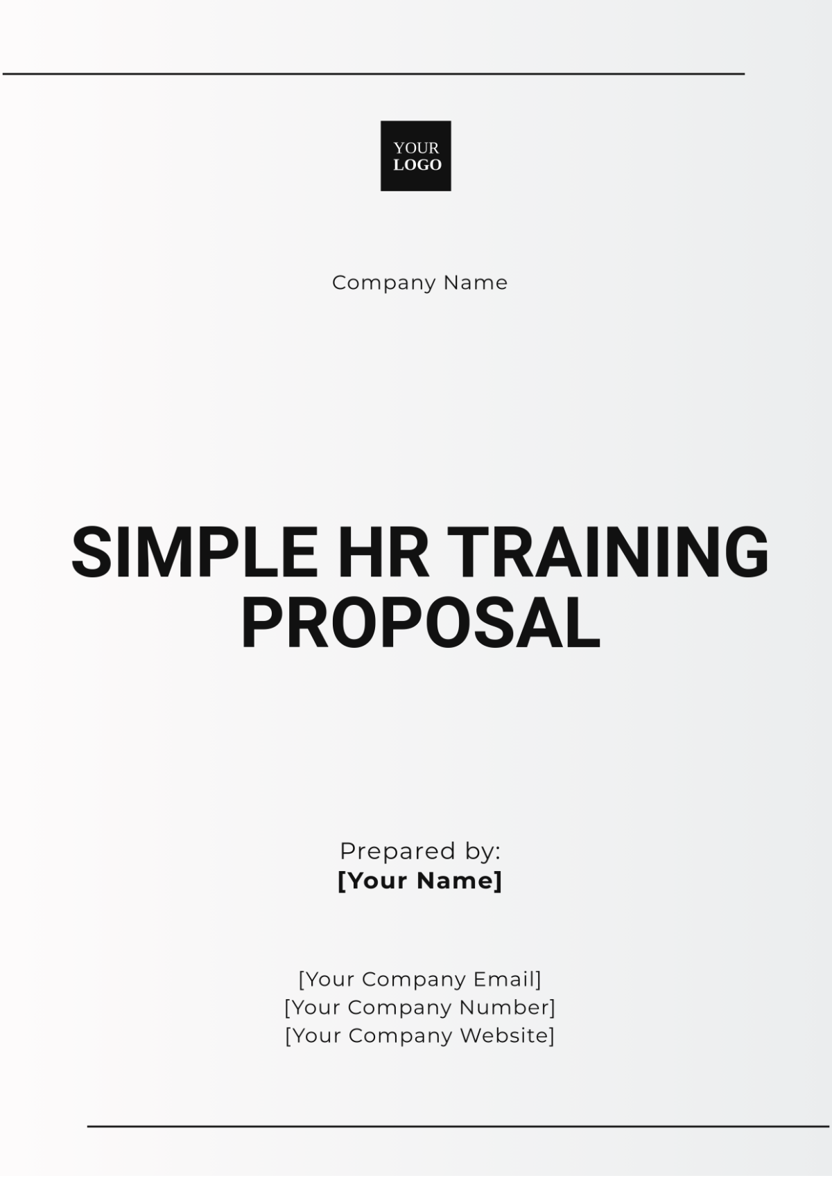 Simple HR Training Proposal Template - Edit Online & Download