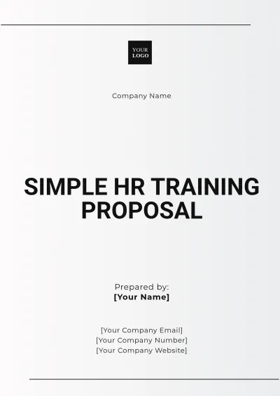 Free Simple HR Training Proposal Template to Edit Online