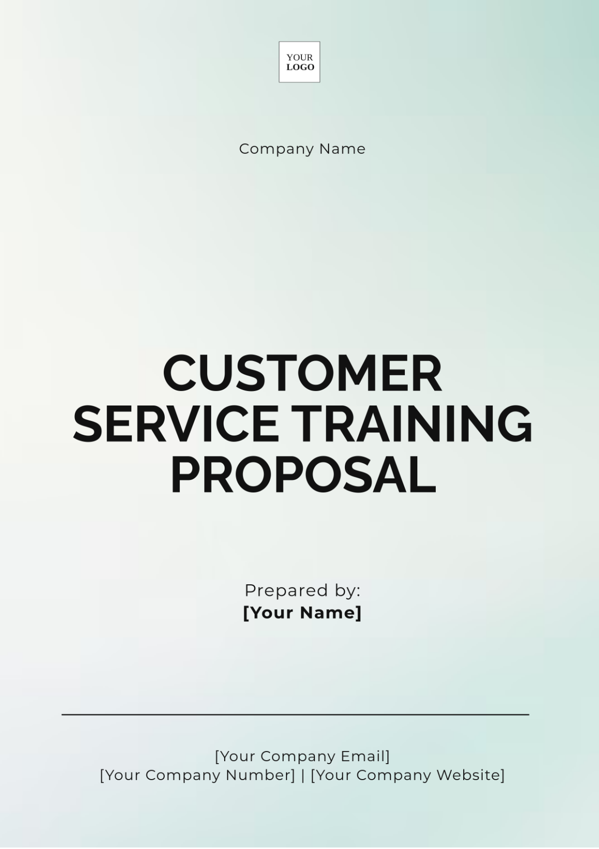 Customer Service Training Proposal Template - Edit Online & Download