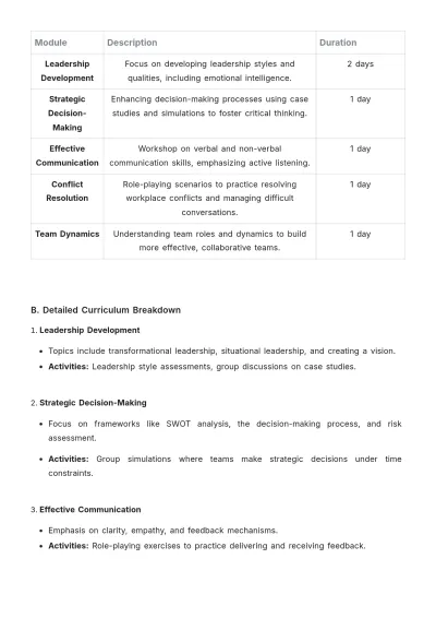 Free Management Skills Training Proposal Template to Edit Online
