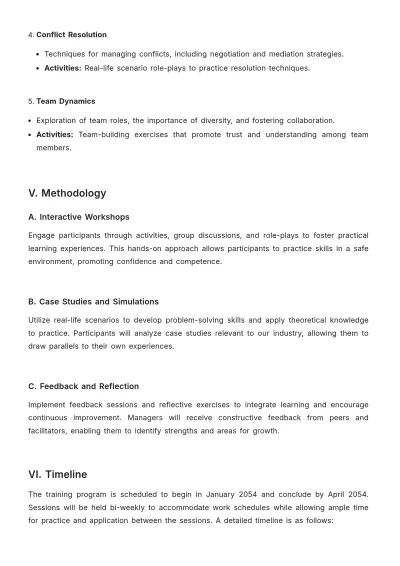 Free Management Skills Training Proposal Template to Edit Online