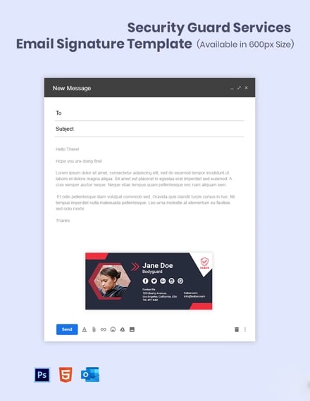 Security Guard Services Email Signature Template