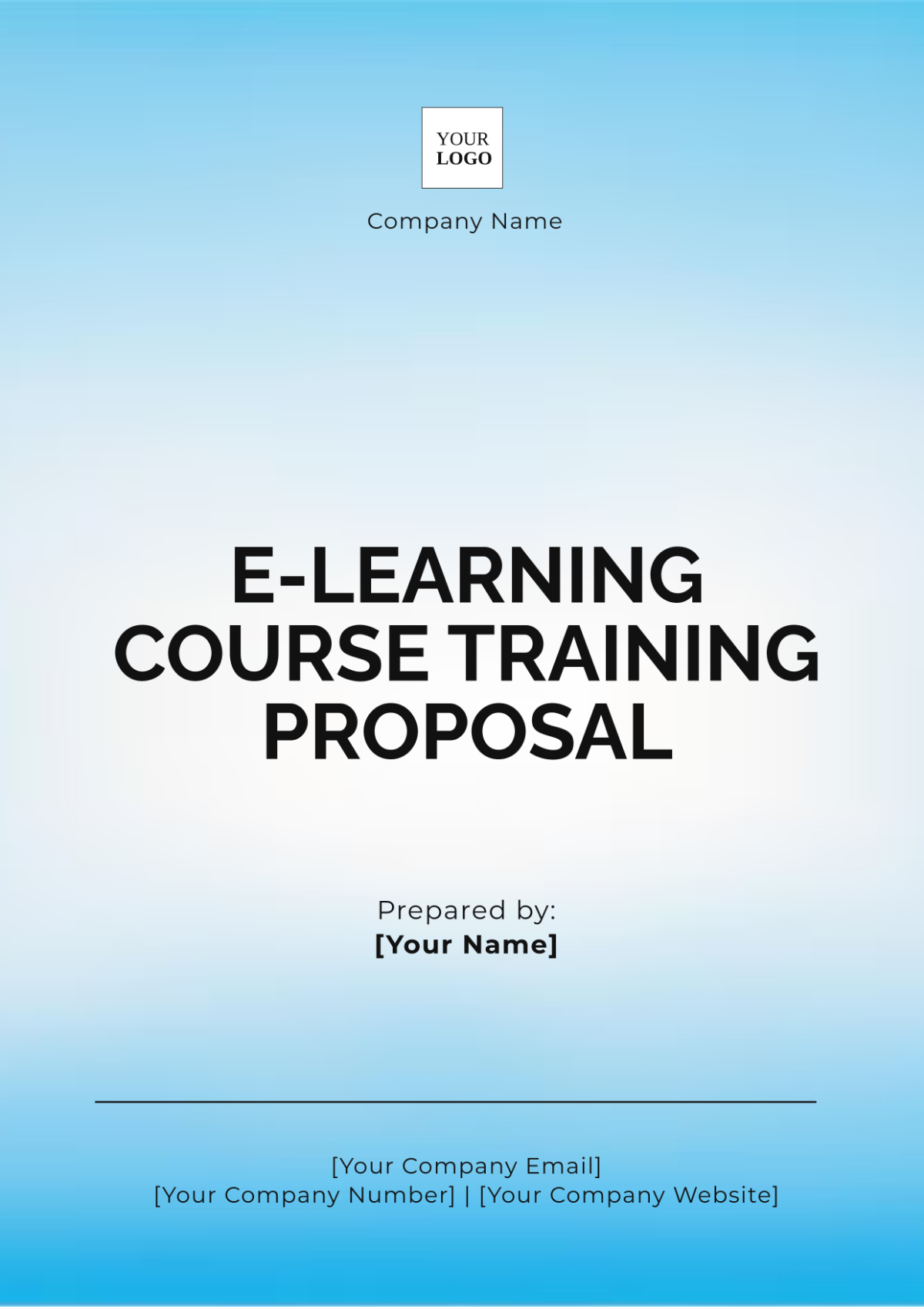 E-Learning Course Training Proposal Template - Edit Online & Download