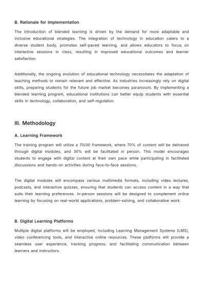 Free Blended Learning Training Proposal Template to Edit Online
