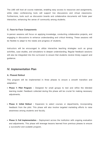 Free Blended Learning Training Proposal Template to Edit Online