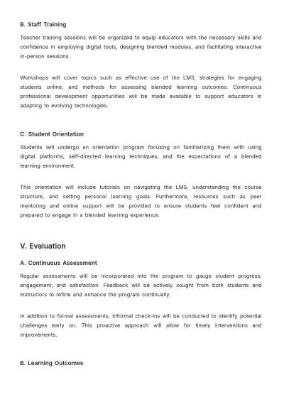Free Blended Learning Training Proposal Template to Edit Online