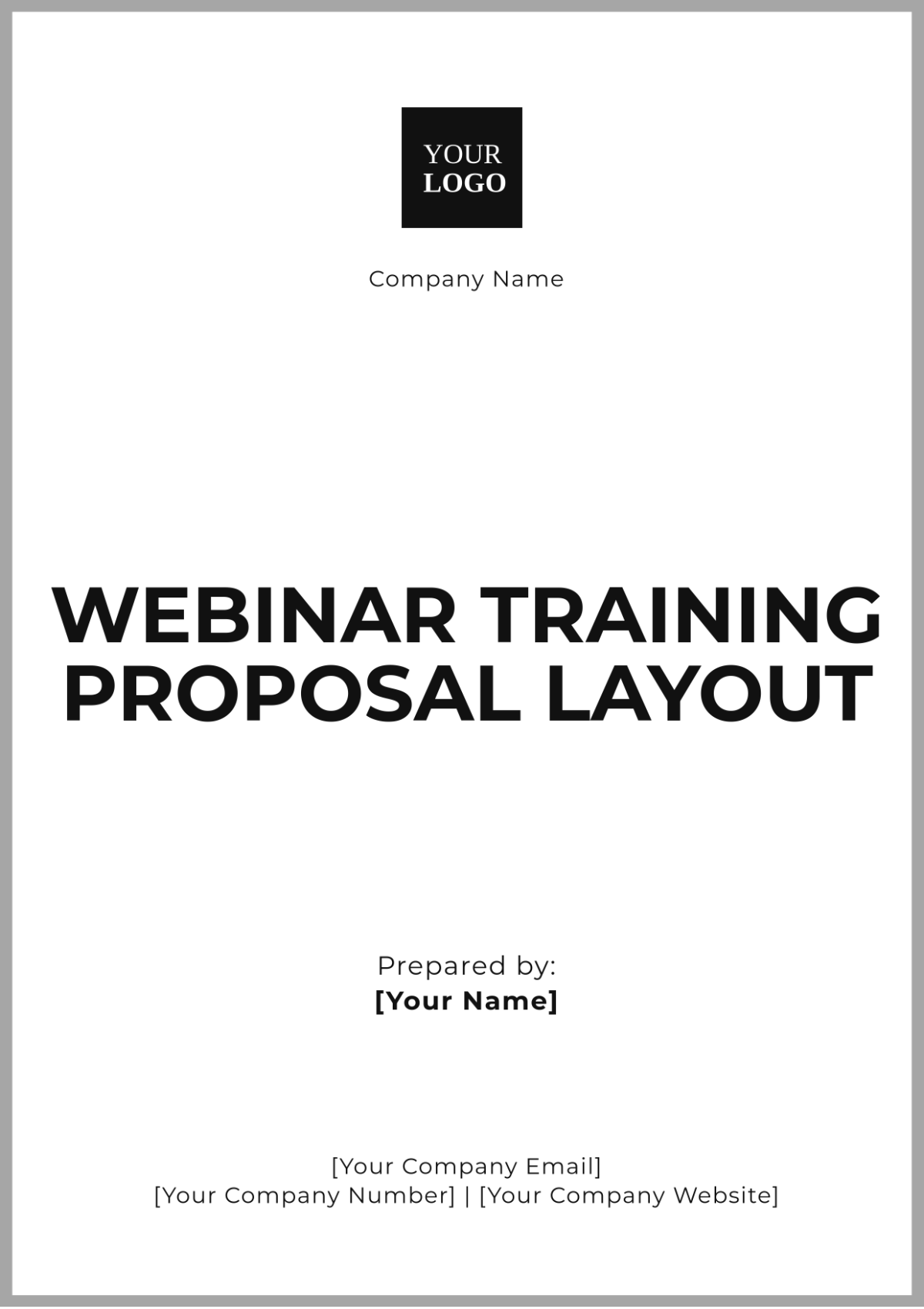 Webinar Training Proposal Layout Template - Edit Online & Download