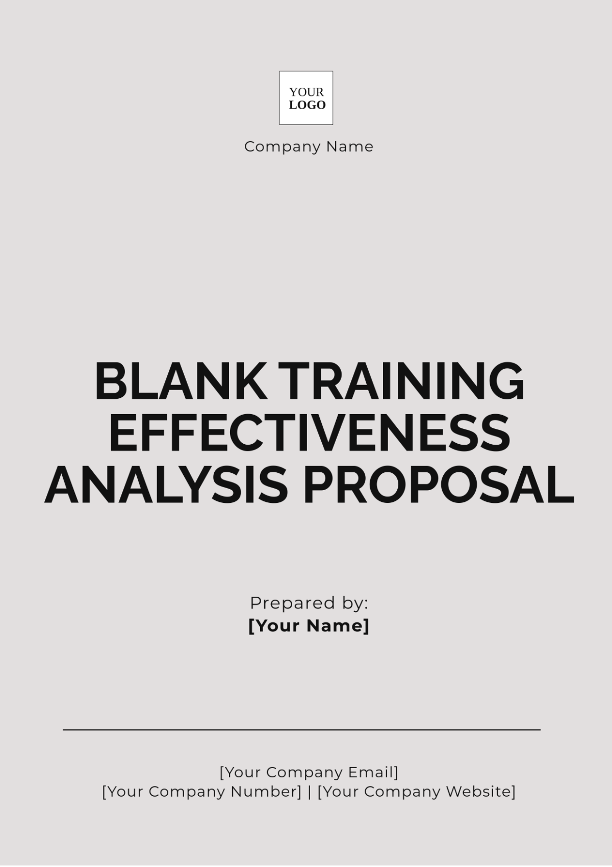 Blank Training Effectiveness Analysis Proposal Template - Edit Online & Download