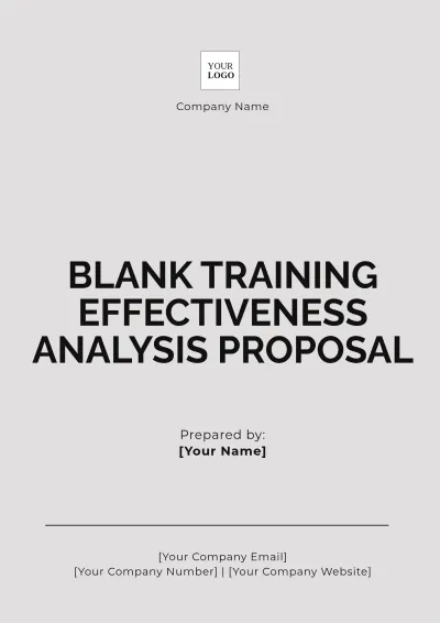 Free Blank Training Effectiveness Analysis Proposal Template to Edit Online