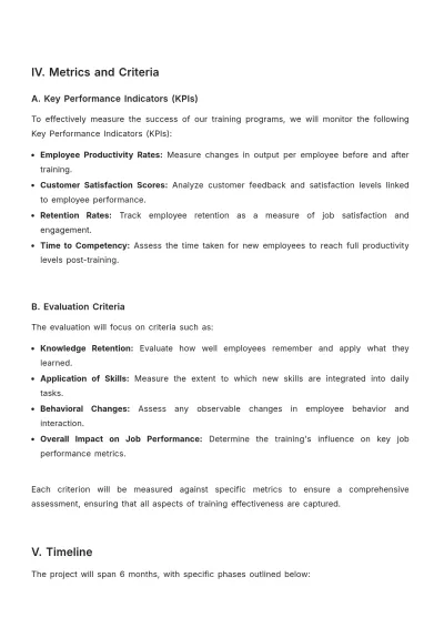 Free Blank Training Effectiveness Analysis Proposal Template to Edit Online