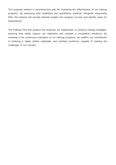 Free Blank Training Effectiveness Analysis Proposal Template to Edit Online