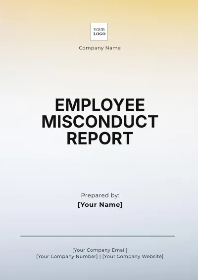 Free Employee Misconduct Report Template to Edit Online
