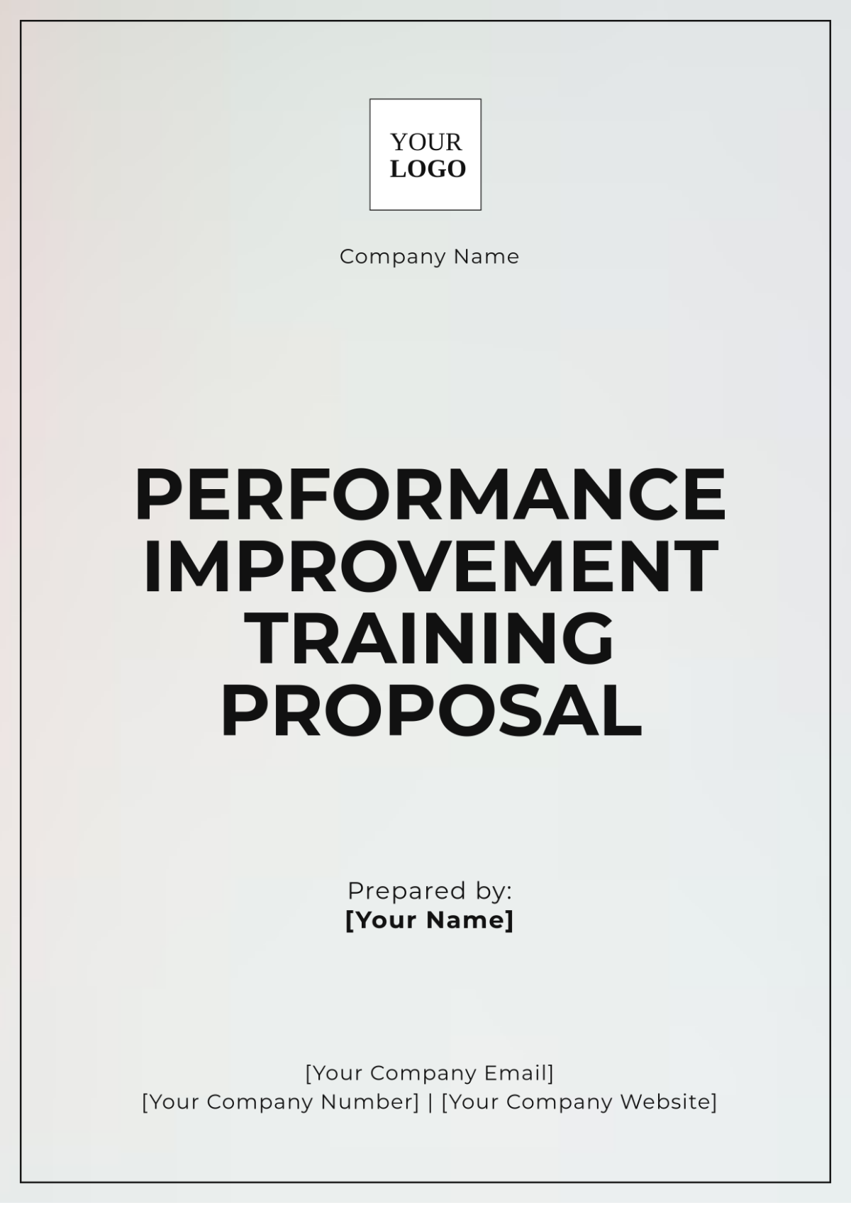 Performance Improvement Training Proposal Template - Edit Online & Download