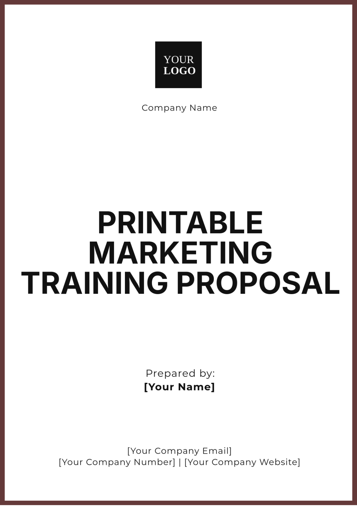 Printable Marketing Training Proposal Template - Edit Online & Download