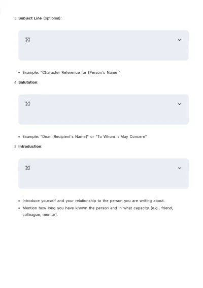 Free Character Letter of Good Standing Outline Template to Edit Online
