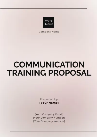 Free Communication Training Proposal Template to Edit Online