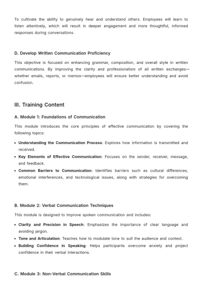 Free Communication Training Proposal Template to Edit Online