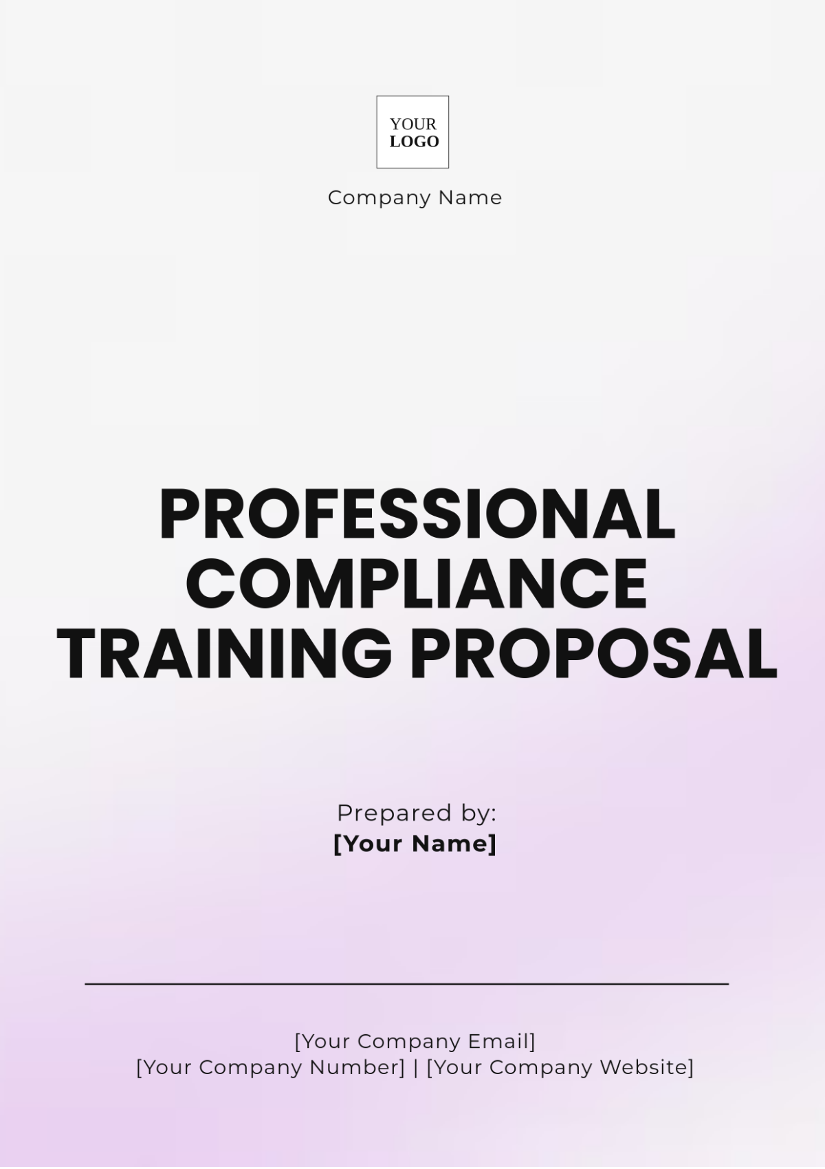 Professional Compliance Training Proposal Template - Edit Online & Download