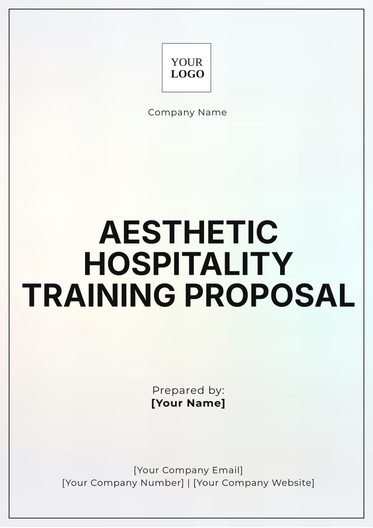 Aesthetic Hospitality Training Proposal Template - Edit Online & Download