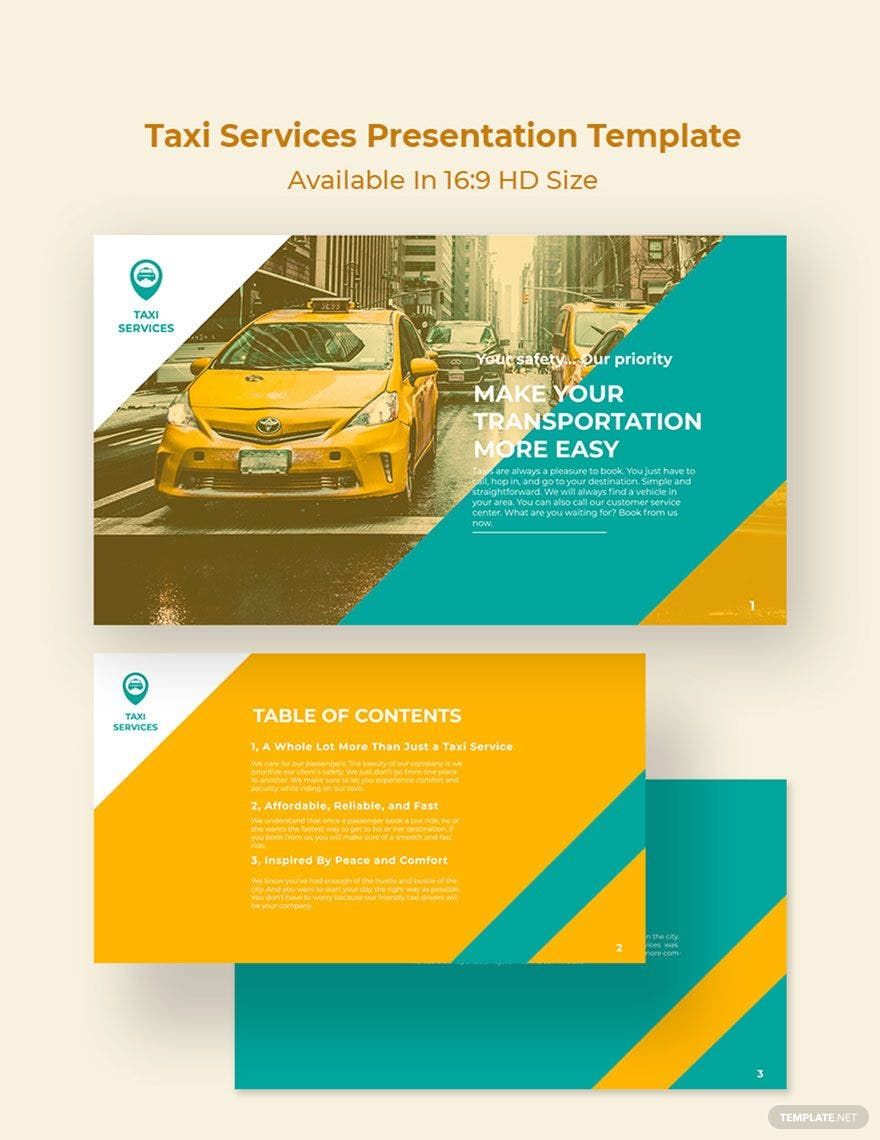Taxi Services Presentation Template