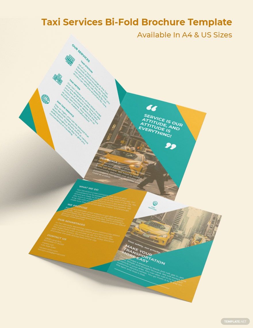 Taxi Services Bi-Fold Brochure Template