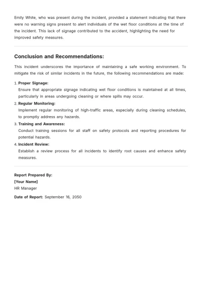 Free General Staff Incident Report Template to Edit Online