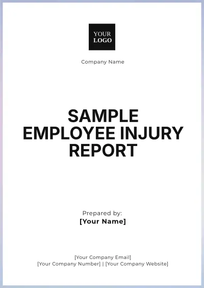 Free Sample Employee Injury Report Template to Edit Online