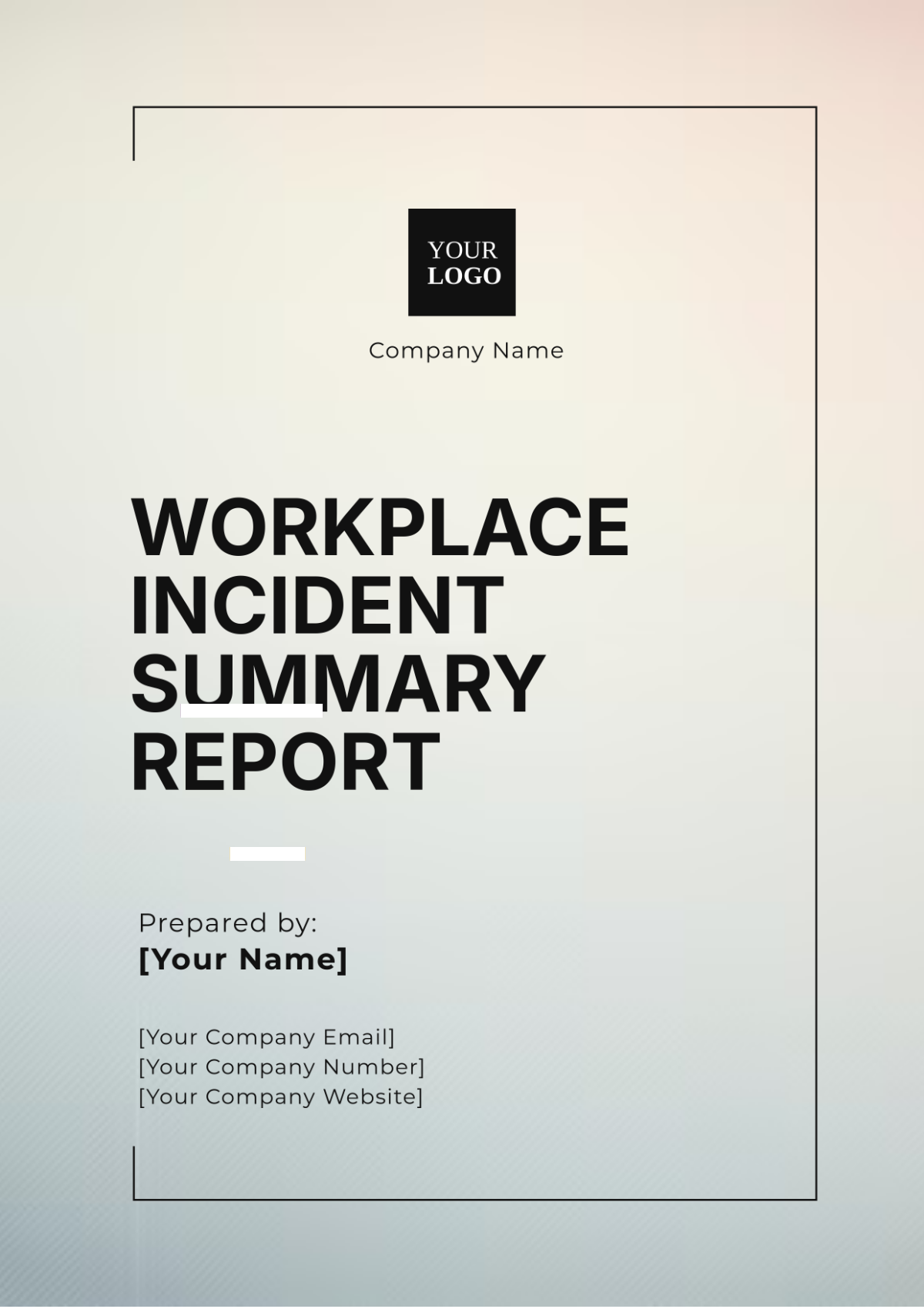 Workplace Incident Summary Report Template - Edit Online & Download