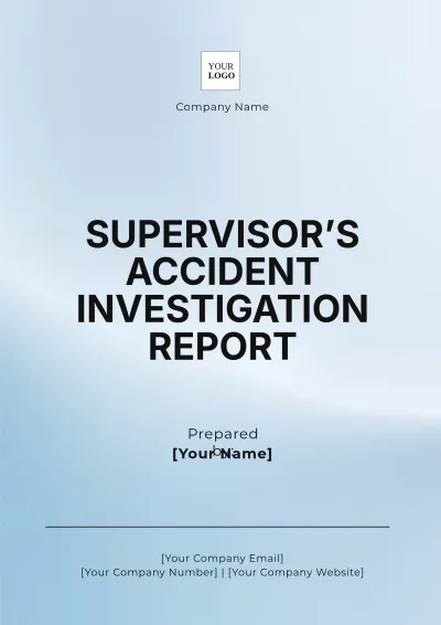 Free Supervisor???s Accident Investigation Report Template to Edit Online
