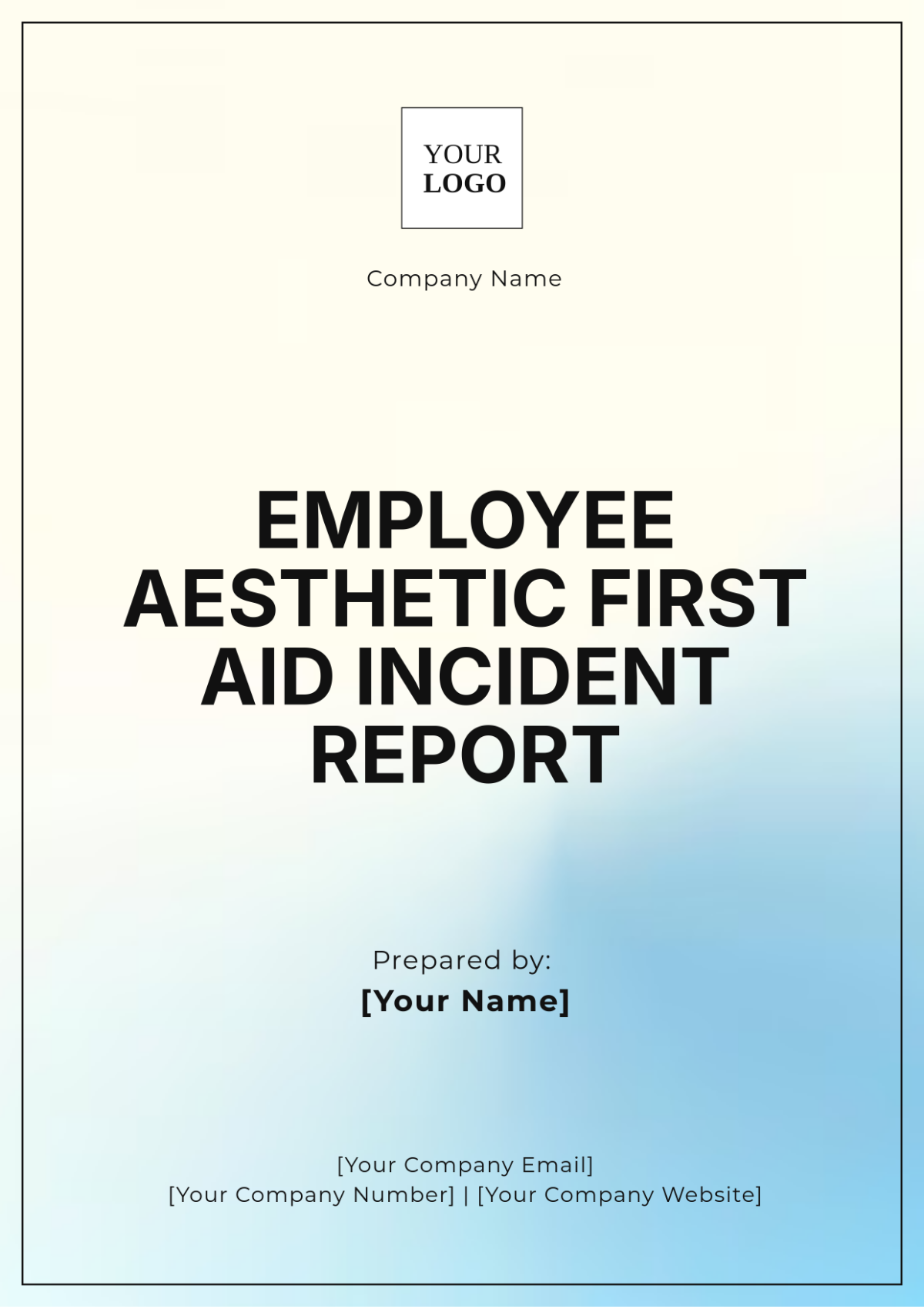 Employee Aesthetic First Aid Incident Report Template - Edit Online & Download