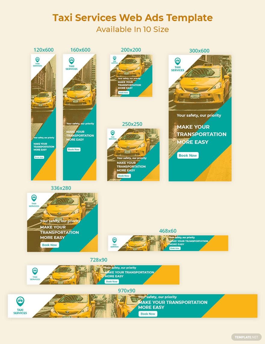 Taxi Services Web Ads Template