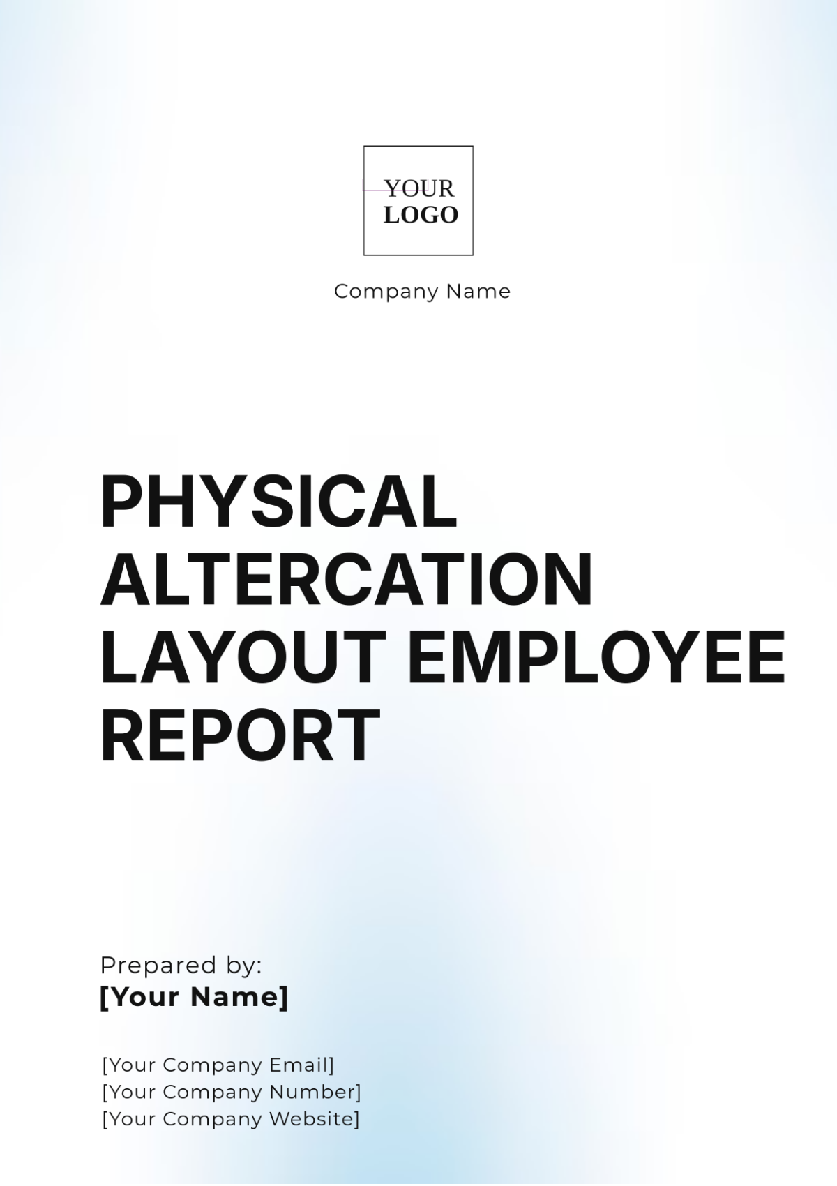 Physical Altercation Layout Employee Report Template - Edit Online & Download