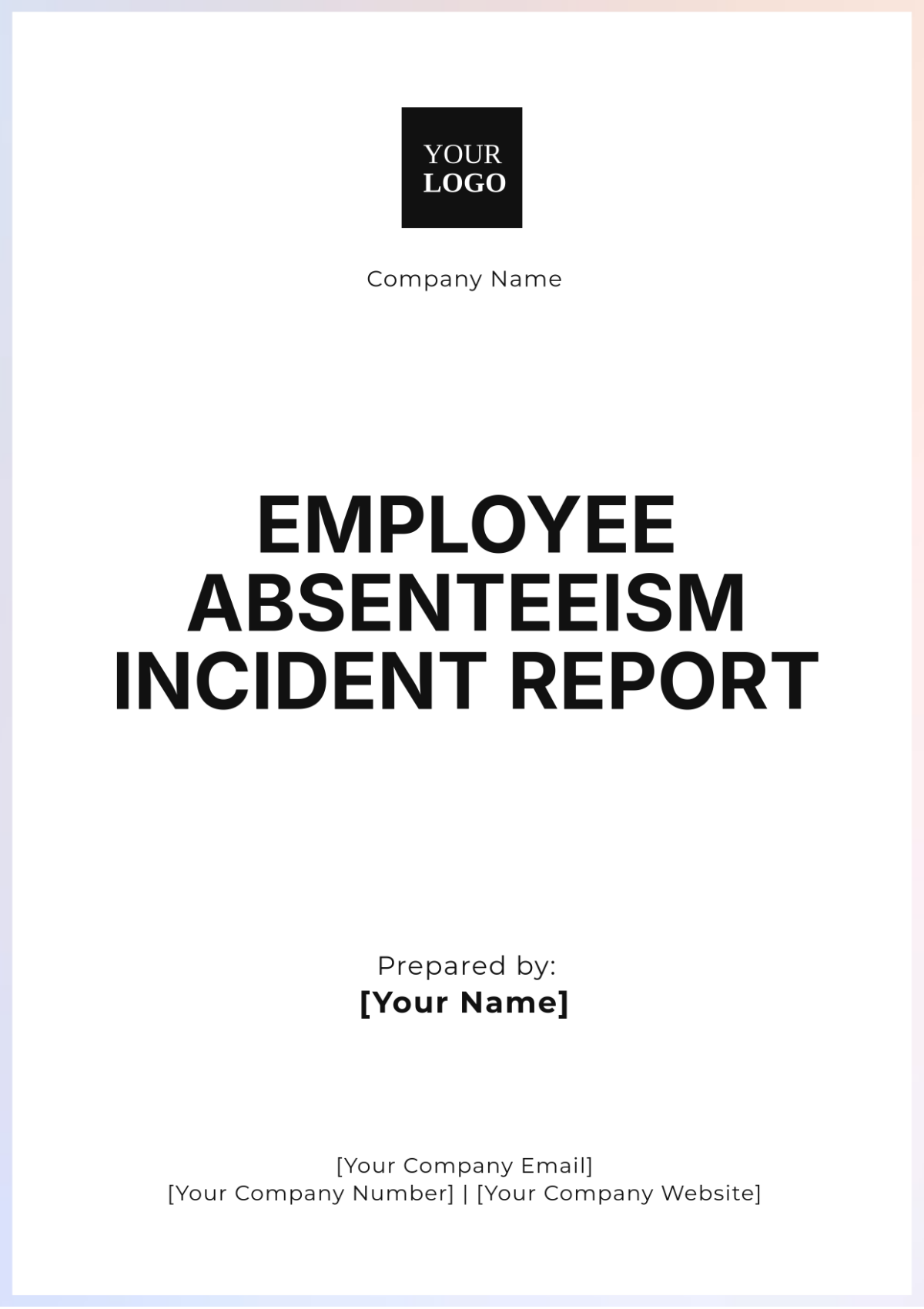 Free Employee Absenteeism Incident Report Template to Edit Online